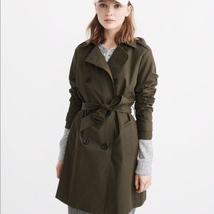 Abercrombie Olive Trench Coat